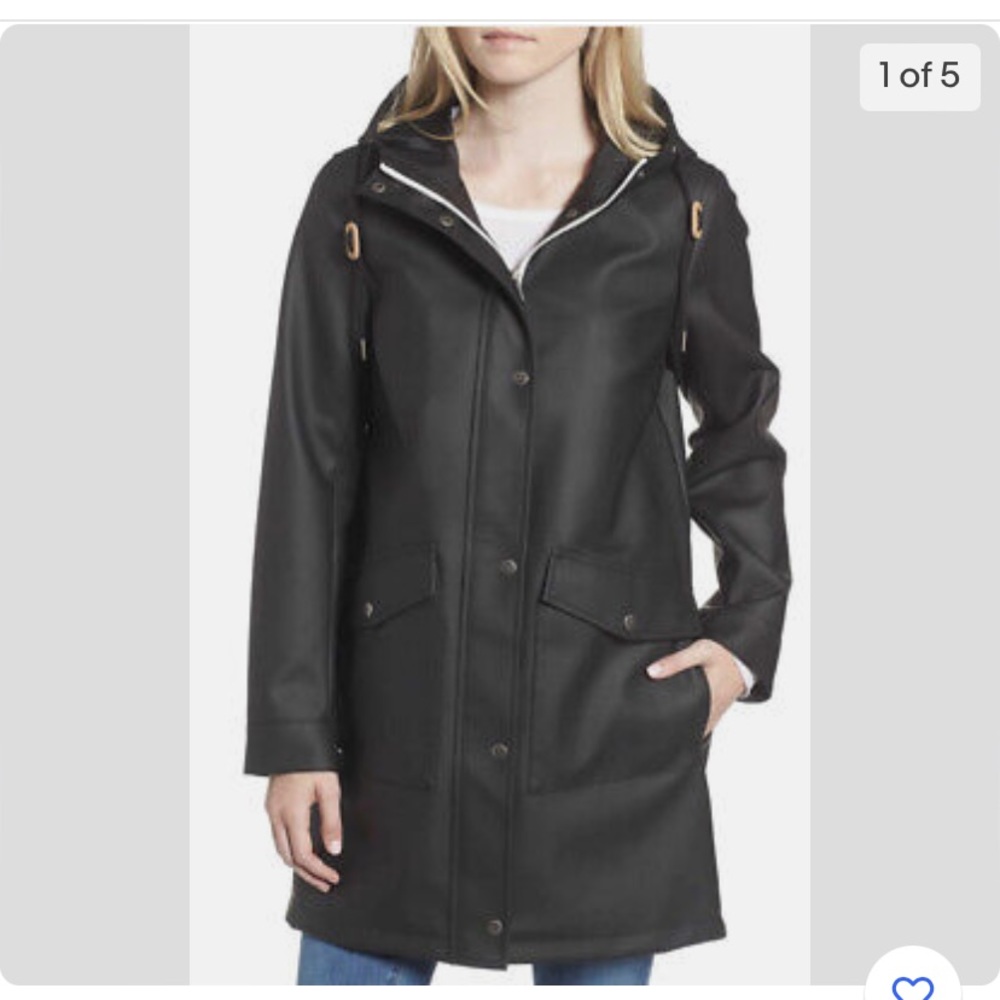 Levi's Fishtail Waterproof Rain Coat Jacket Black Women’s Zip Parka